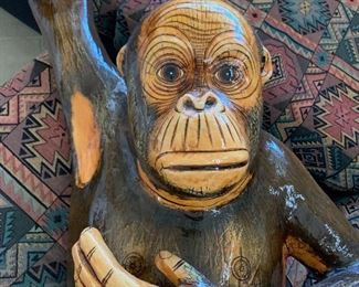 Giant Monkey on Swing Sergio Bustamante 86/100 Paper Mache Mexican Folk Art	Monkey: 59in Long x 18in W		Signed & Numbered with COA