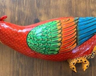 Lg Cockatoo on Perch Carlos Del Conte paper mache Mexican Folk Art	30in long x 12in		 

