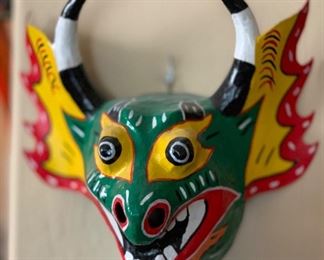 El Mocho Manuel Sanoja Mask Mexican Folk Art	 		 