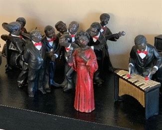 11PC Enesco All that Jazz PARASTONE Figurines Black Americana	 		 
