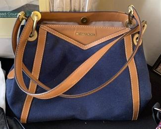Michael Kors BLUE Handbag canvas leather