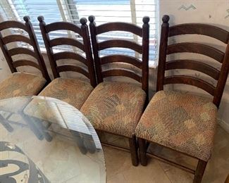 4 Rustic Wood Chairs	 		 
