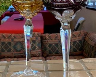 6pc Cut to Clear Bohemian Glasses