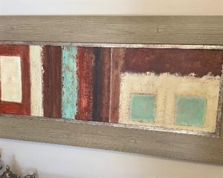 Wood Framed Abstract Art	 	
