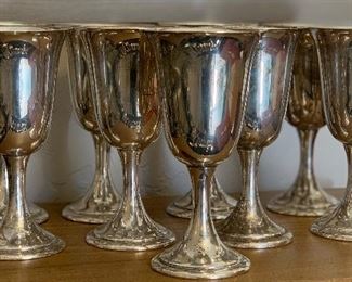 9pc Alvin Sterling Silver S249 wine/Water Goblets	6 5/8in H  	

