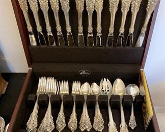 52pc Wallace Grande Baroque Sterling Silver Set	12 place setting,	
