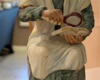 Antique Hand Painted Porcelain Woman w/ Book	 	
