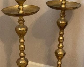 2 Brass Candle Holders/Stands	38in h	

