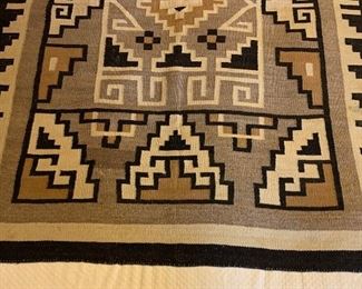 Antique Two Grey Hills Navajo Rug  Weaving	56in x 40 in	
