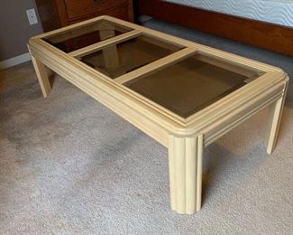 80s Glass & White Wash Coffee Table	15x24x53in	HxWxD
