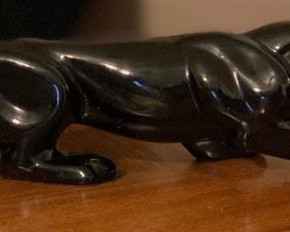 Vintage MCM Black Ceramic Panther/Jaguar TV	 	
 