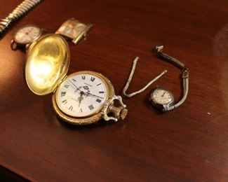 Vintage swiss made Majestime pocket watch and other vintage watches