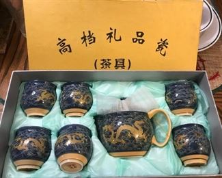 In box Japanese dragonware tea set