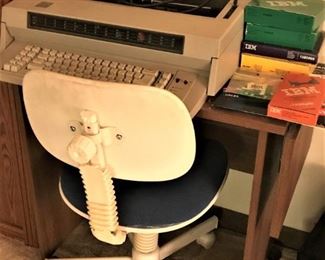 Office chair, vintage IBM Quietwriter Typewriter