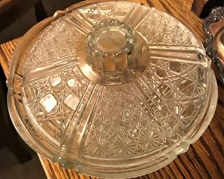 Vintage glass lidded bowl