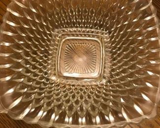 Close-up of vintage glass bowl