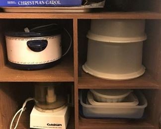 Crockpot, Cuisinart, baking and casserole pans, cake holders, more