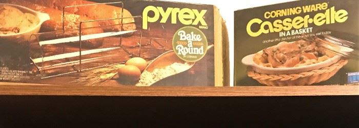 Vintage Pyrex and Corning Ware in original boxes