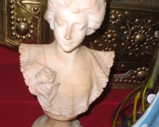 alabaster carved Gibson girl bust
