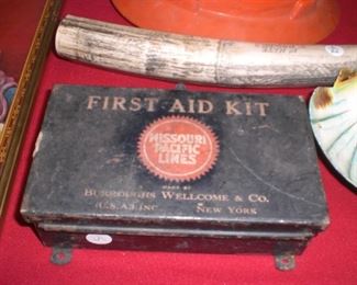 Missouri Pacific lines wall mount first aid kit