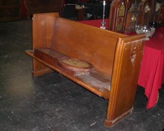 5' oak church bench