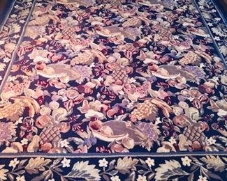 Hand Made Hooked Rug 8'4" x 7'8"