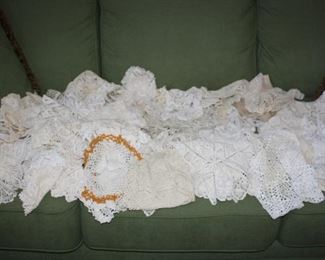 Huge selection of doilies and other lace