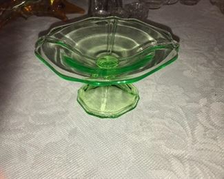 Platter in Green Uranium Glass