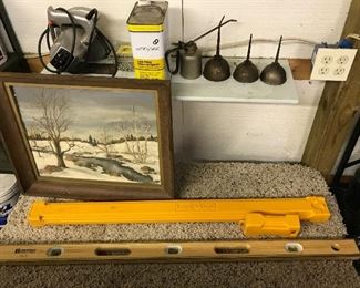 Oilers, Level, Oil Painting, Power Saw