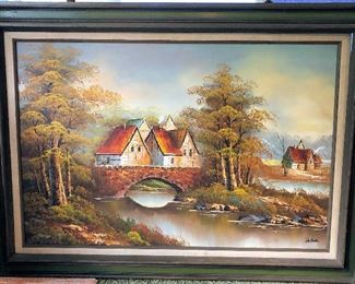PVT018 Framed House Scenery Painting