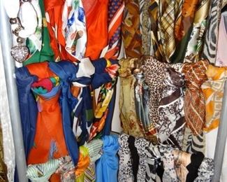 Some of the many beautiful scarves