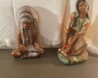 2 Native American figurines