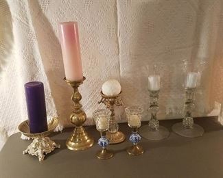 assorted candle holders
