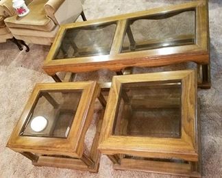 coffee table and two end tables