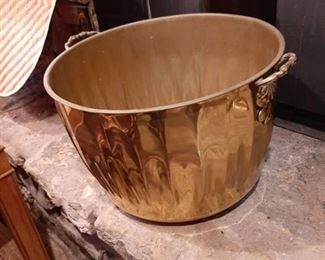 Large brass pot
