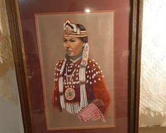 Native American framed picture