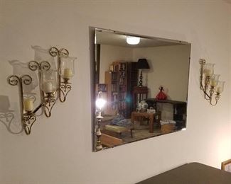 candle holders and mirror