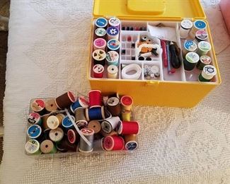 sewing box and contents