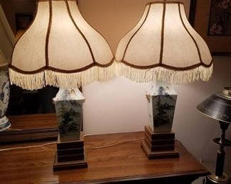 pair of matching lamps- 1 needs cord replaced see picture