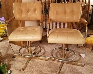 pair of swivel bar stools
