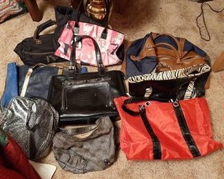 Assorted purses and handbags