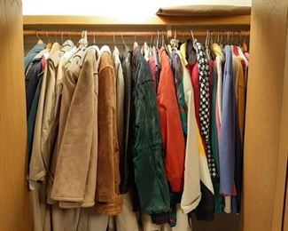 All sweaters and Coats in closet - mostly women's