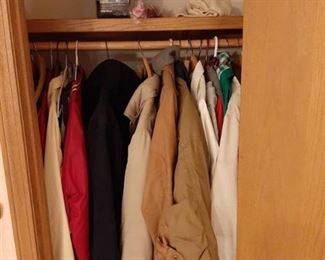 Jackets and Coats in closet