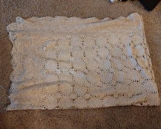 Crocheted table cover - approximately 84 by 64