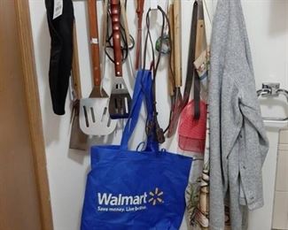 Hanging rack with BBQ tools