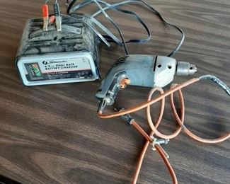 Drill and battery charger-both work