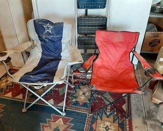 2 folding chairs one is Dallas Cowboys