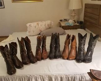 6 pairs of boots - most are size 9