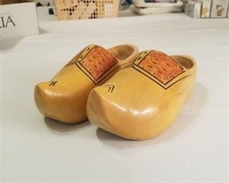 pair of wooden shoes - size unknown
