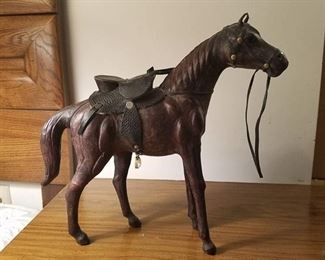 horse figurine made out of leather